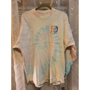 Tie-Dye Spirit Jersey Walt Disney World Parks Small Rainbow Glitter Long Shirt